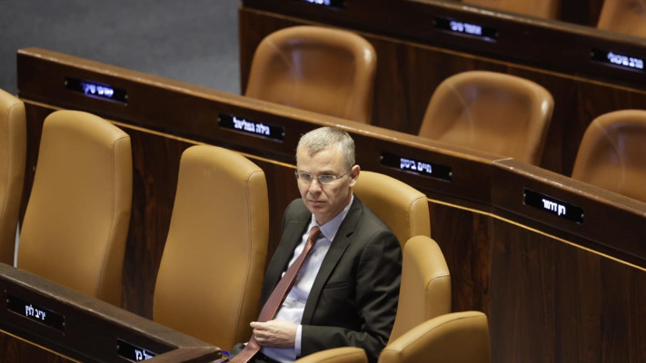 יריב לוין במליאת הכנסת (צילום: מרק ישראל סלם)