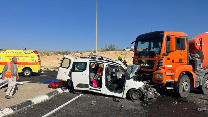 זירת התאונה בכביש 40