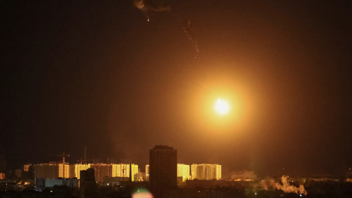 יירוט מל''ט מתאבד מעל שמי קייב, מלחמת רוסיה אוקראינה (צילום: רויטרס)