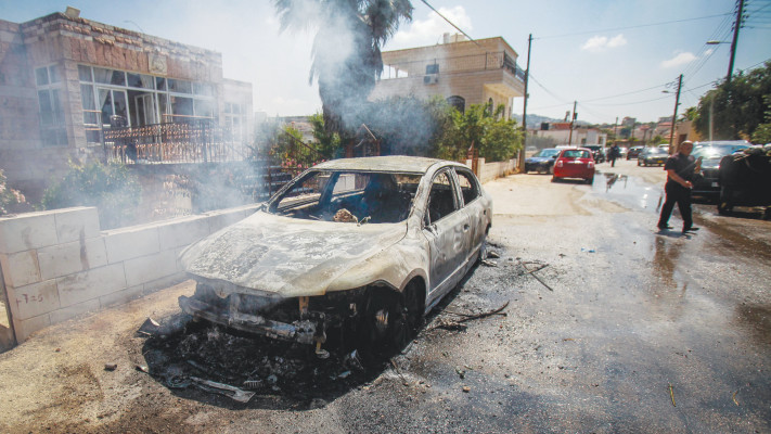 התפרעויות מתנחלים (צילום: נאסר אישתיה, פלאש 90)