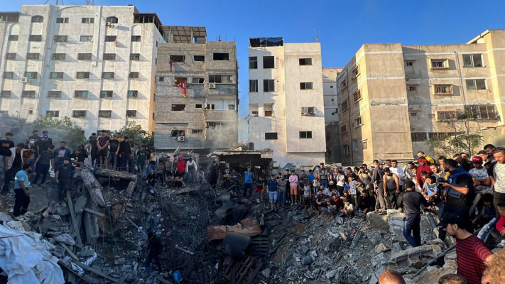 ההרס ברצועה לאחר תקיפת צה''ל (צילום:  REUTERS/Mutasem Murtaja)