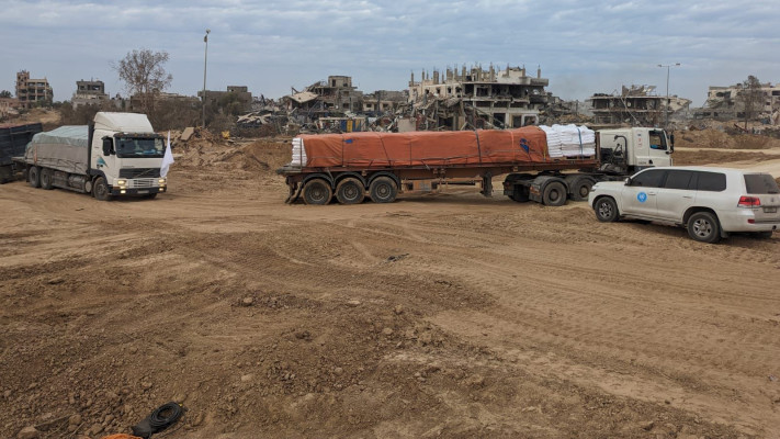  משאיות סיוע הומניטארי (צילום: דובר צה''ל)