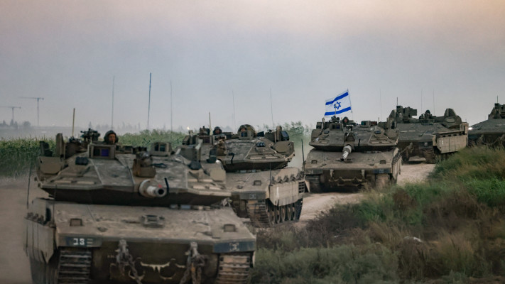 שיירת טנקים של צה''ל (צילום: חיים גולדברג, פלאש 90)