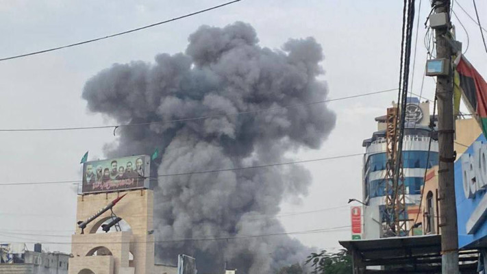 הפצצה של צה''ל בעיר רפיח (צילום: רשתות ערביות)