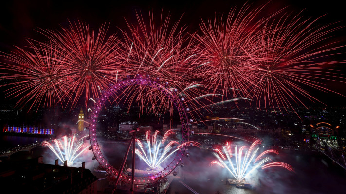 חגיגות השנה האזרחית החדשה בלונדון, בריטניה (צילום: רויטרס)