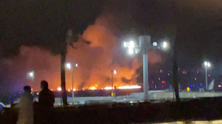 רגע ההתנגשות בין שני המטוסים ביפן