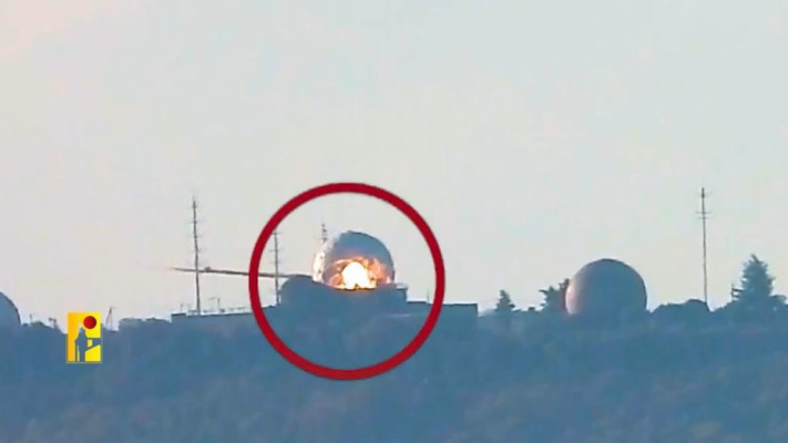 רקטה של חיזבאללה פוגעת בבסיס היב''א (צילום: שימוש לפי סעיף 27א')