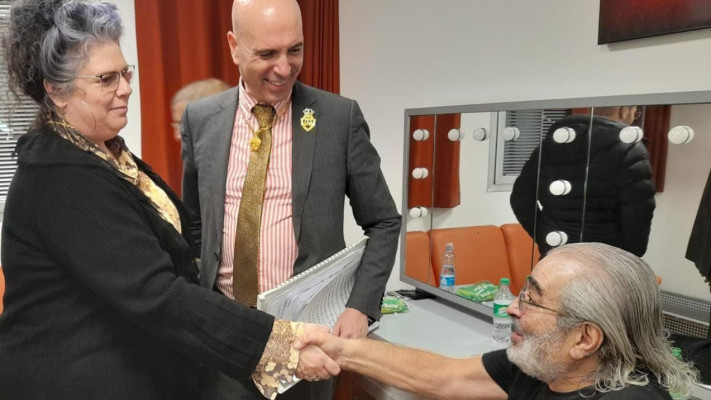 בועז שרעבי, גיל שוחט וקלאודיה צובל (צילום: באדיבות הסינפונייטה הישראלית באר שבע)