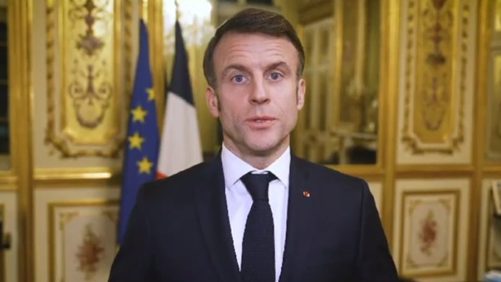 נשיא צרפת מקרון במסר למשפחות החטופים (צילום: מטה משפחות החטופים)