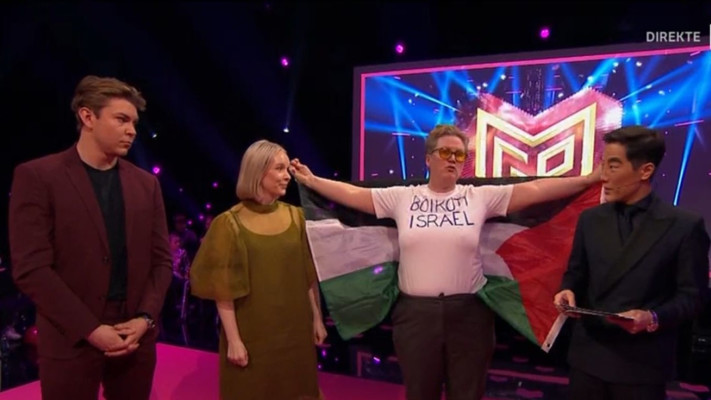 מחאה נגד ישראל בקדם אירוויזיון הנורבגי (צילום: שימוש לפי סעיף 27א')