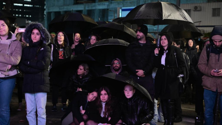 העצרת בכיכר החטופים בתל אביב