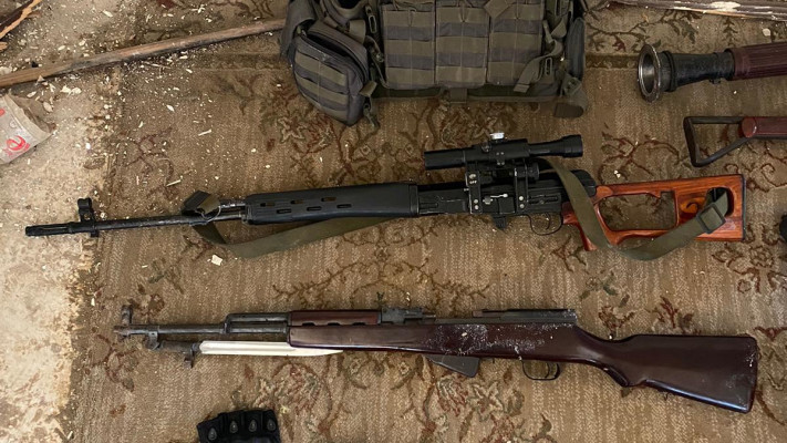 אמצעי הלחימה שאותרו במרכז הרצועה