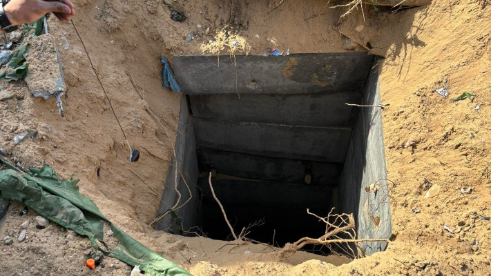 פיר המנהרה שאותר באזור ח'אן יונס