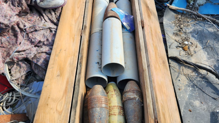 משגרי רקטות שאותרו בחאן יונס