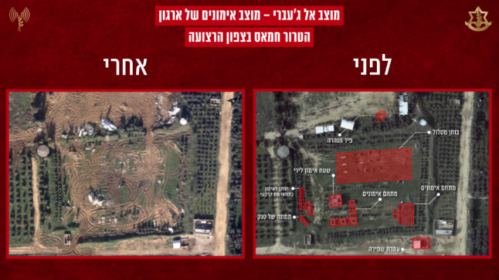 מוצב האימונים של החמאס - לפני ואחרי פעולת צה''ל