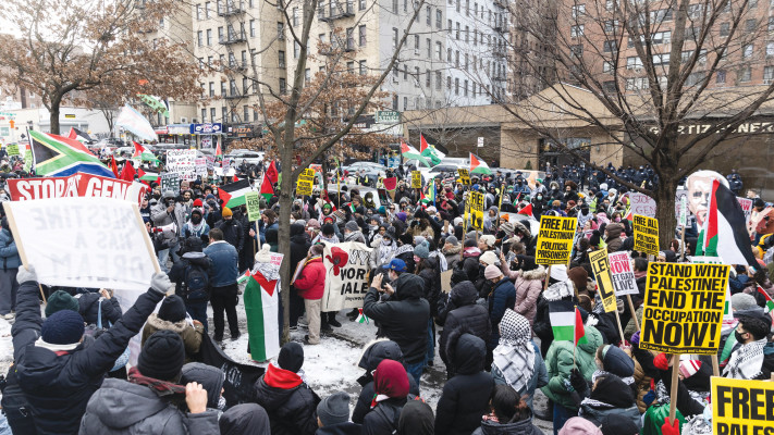 הפגנה פרו פלסטינית בניו יורק (צילום: רויטרס)
