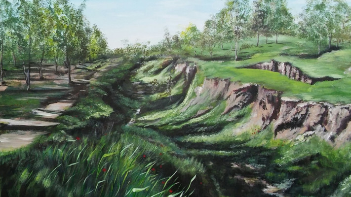 מרים לרנר, שדות בארי, 2019, אקריליק על בד, 50x70 ס״מ (Large)