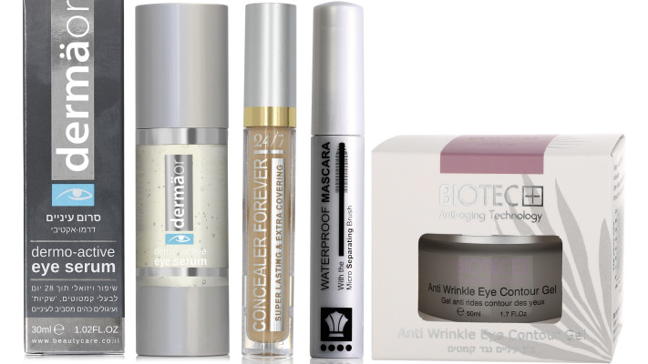 קומפוזיציה מוצרי עיניים ברשת ביוטיקייר (צילום: יחצ)