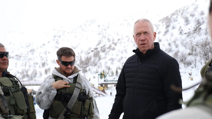 שר הביטחון יואב גלנט בחרמון