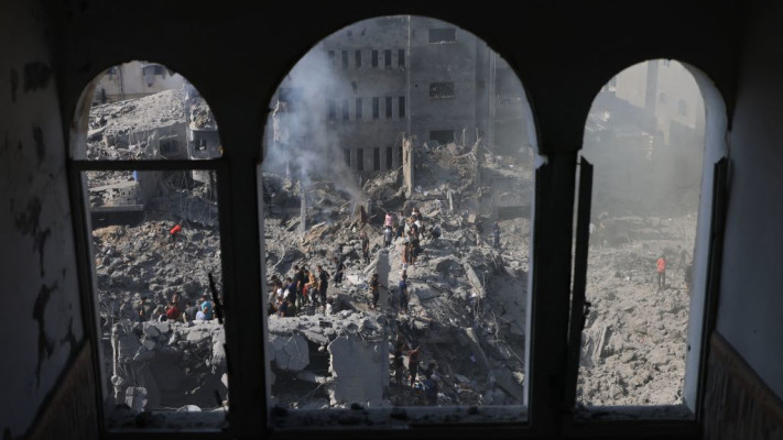 ההרס בעזה, אל בורייג' (צילום: MAHMUD HAMS/AFP via Getty Images)