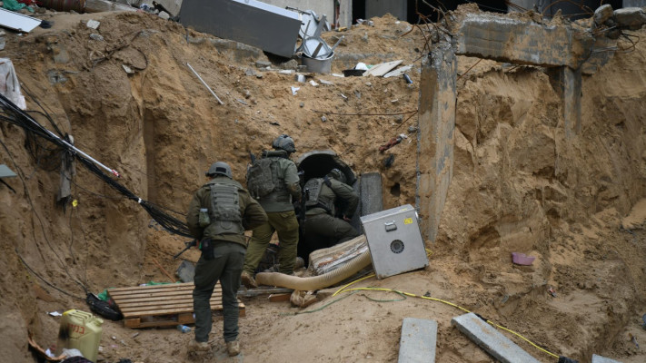 מנהרת בכירים שהוסבה למנהרה להחזקת חטופים בחאן יונס