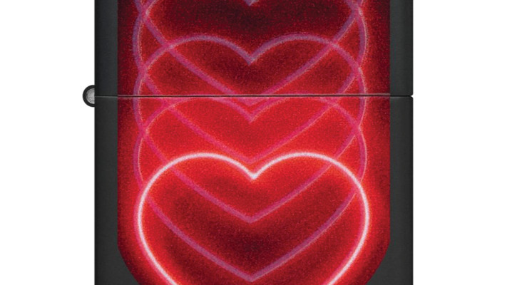 מצית זיפו לב זוהר באולטרא סגול 189 שח