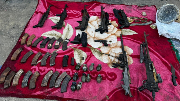 חלק מאמצעי הלחימה שנמצאו בשטח 