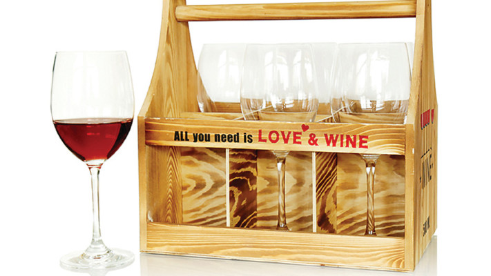 ג׳נטלמן -סט יין יוקרתי 6 כוסות קריסטל - מחיר 229 שח