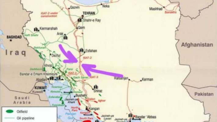 תמונה של צינור הגז באיראן