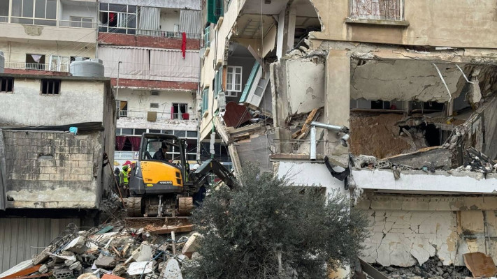 הבניין שהותקף בדרום לבנון (צילום: רשתות ערביות, שימוש לפי סעיף 27 א')