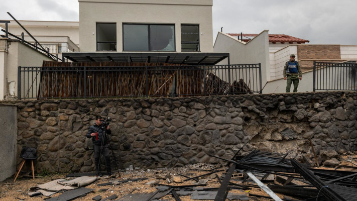 תיעוד הנזק שנגרם בצפון ממטח הטילים (צילום: דוברות עיריית קריית שמונה)