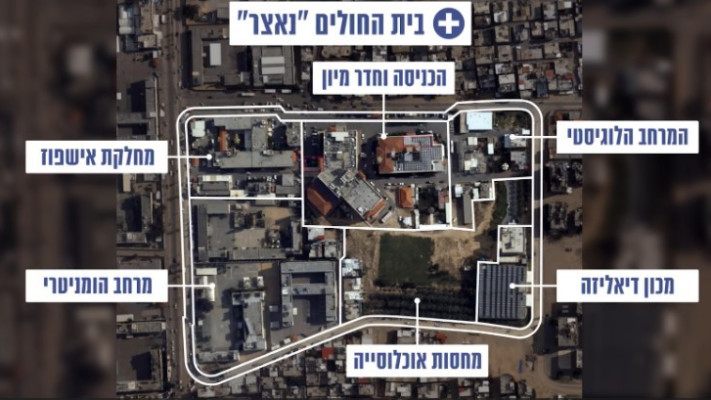 איור של בית החולים נאצר בחאן יונס (צילום: דובר צה''ל)