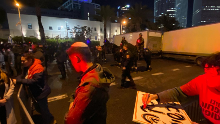 מחאה נגד הממשלה בקפלן תל אביב