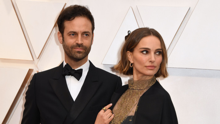 נטלי פורטמן, בנג׳מין מילפייה (צילום: ROBYN BECK.GettyImages)