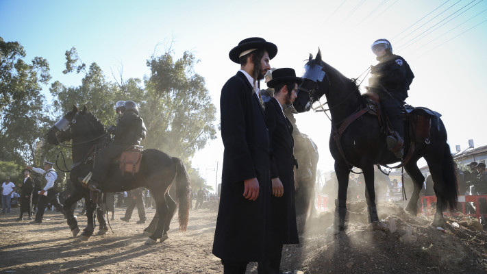 הפגנת חרדים בקריית גת