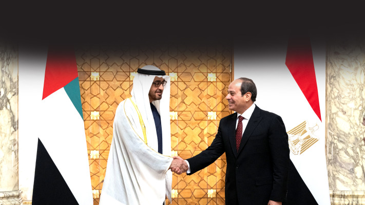 נשיא איחוד האמירויות, שייח' מוחמד בן זאיד אל-נהיאן, נפגש עם נשיא מצרים עבד אל-פתאח אל סיסי בקהיר (צילום: רויטרס)