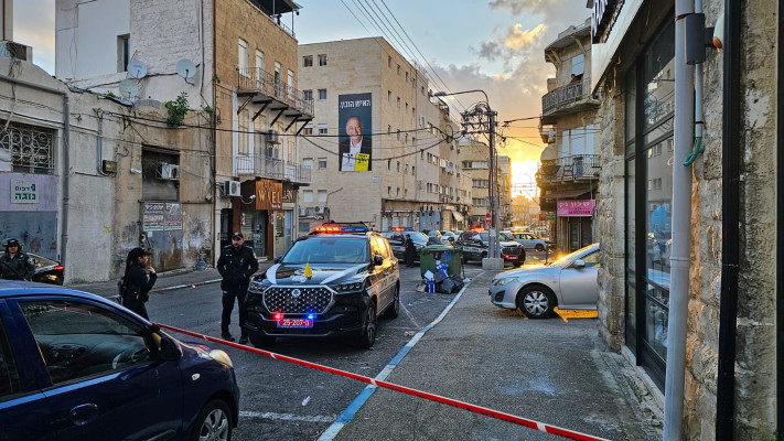 זירת הרצח בחיפה (צילום: דוברות המשטרה)