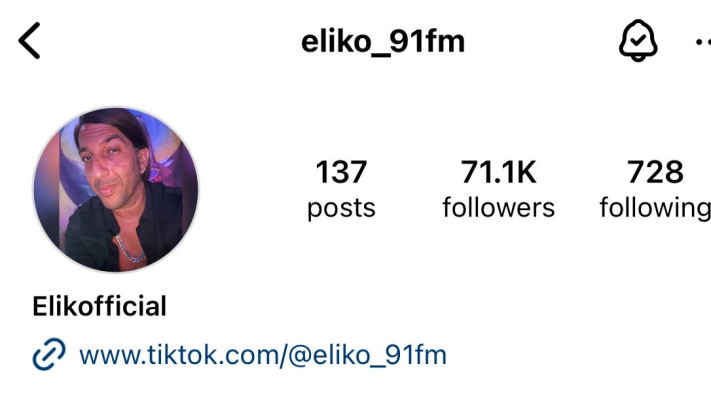 הביו המעודכן של אליקו באינסטגרם (צילום: צילום מסך אינסטגרם)
