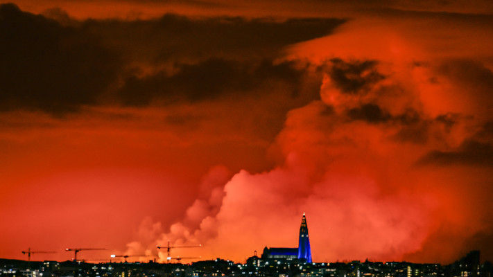 התפרצות הר הגעש באיסלנד (צילום: AFP via Getty Images)