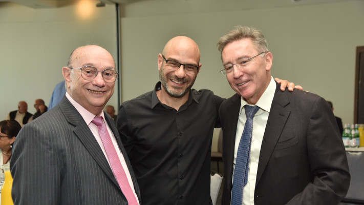 אורס בוכר, אוהד חמו וגדעון המבורגר (צילום: דרור יצחק)