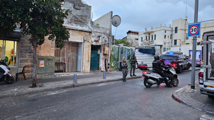 זירת האירוע ביפו (צילום: דוברות המשטרה)