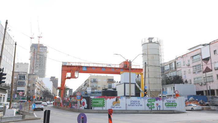 הקו הירוק של הרכבת הקלה ברחוב איבן גבירול בתל אביב