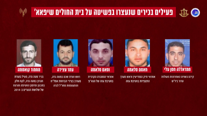 פעילי חמאס שנעצרו בפשיטה על שיפא