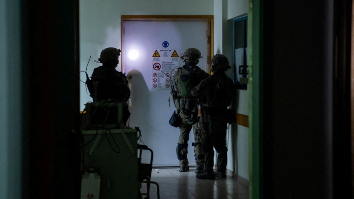 כוחות צה''ל בבי''ח שיפא, עזה (צילום:  Israel Defense Forces/Handout via REUTERS)