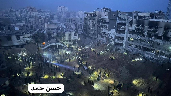 ההרס בבית החולים שיפא (צילום: רשתות ערביות, שימוש לפי סעיף 27 א')