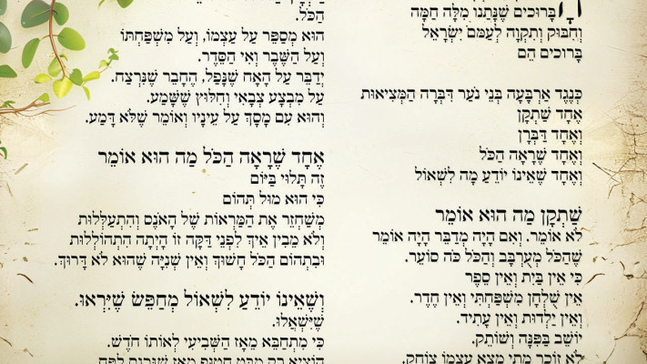 כנגד ארבעה פנים - פסח