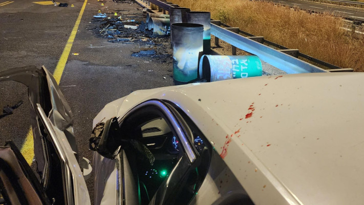 זירת התאונה הקשה בכביש 1 