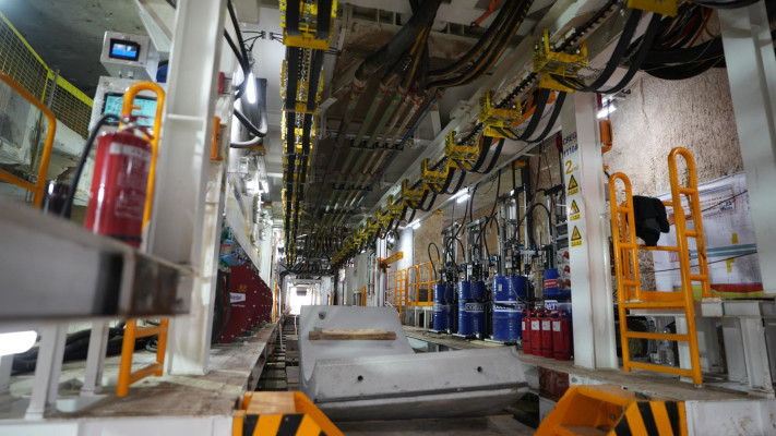 כריית המנהרה המערבית של הקו הירוק, הרכבת הקלה (צילום: דוברות נת''ע)