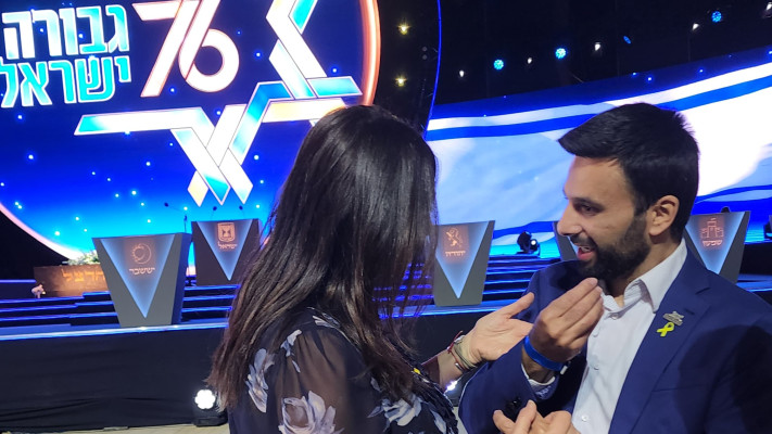 מירי רגב ויוסף חדאד בחזרות לטקס המשואות