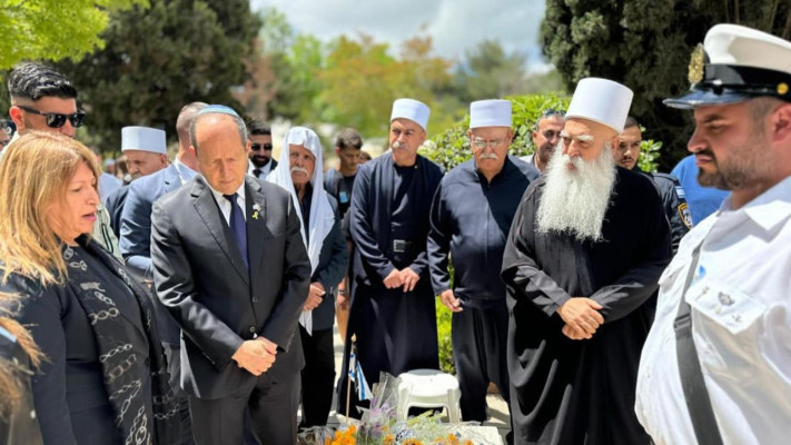 טקס לזכר החללים הדרוזים בעוספיה (צילום: ללא קרדיט)